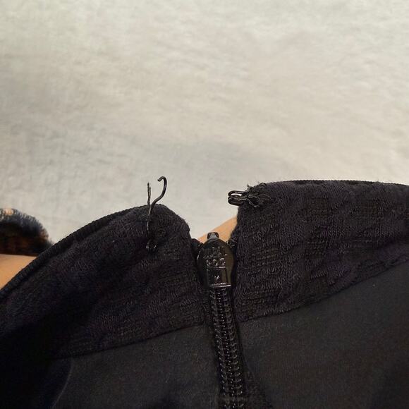 Maison Scotch S Black Purple Textured Skirt A-Line Minimal Houndstooth Y2K Retro - Picture 5 of 11